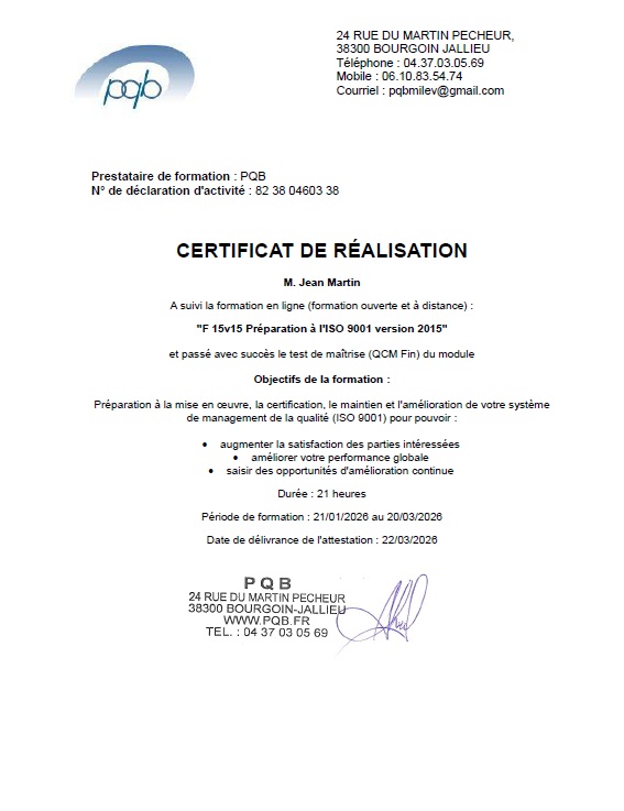 certificat